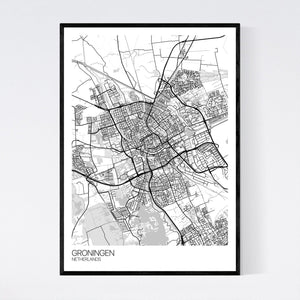 Groningen City Map Print