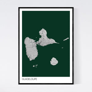 Guadeloupe Island Map Print