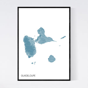 Guadeloupe Island Map Print