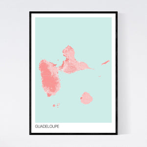 Guadeloupe Island Map Print