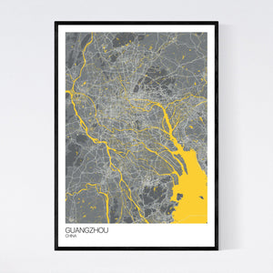 Guangzhou City Map Print