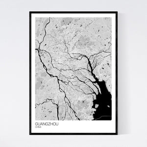 Guangzhou City Map Print