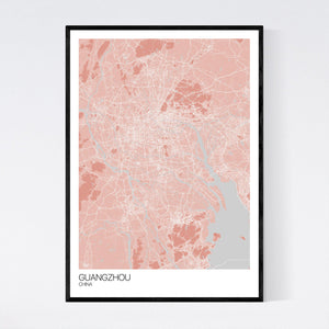 Guangzhou City Map Print