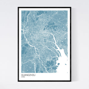 Guangzhou City Map Print