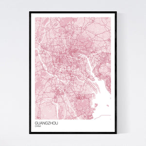 Guangzhou City Map Print
