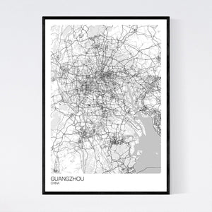 Guangzhou City Map Print