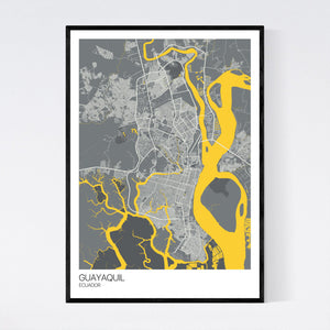 Guayaquil City Map Print