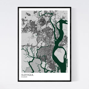 Guayaquil City Map Print