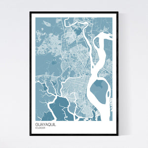 Guayaquil City Map Print