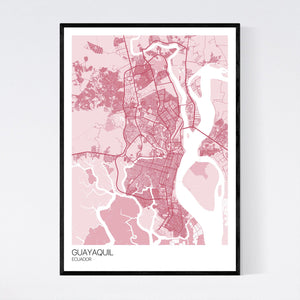 Guayaquil City Map Print