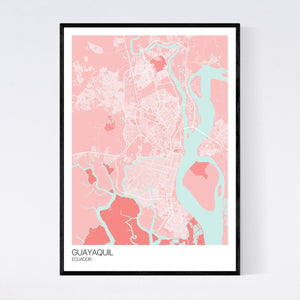 Guayaquil City Map Print