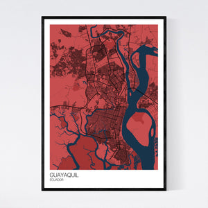 Guayaquil City Map Print