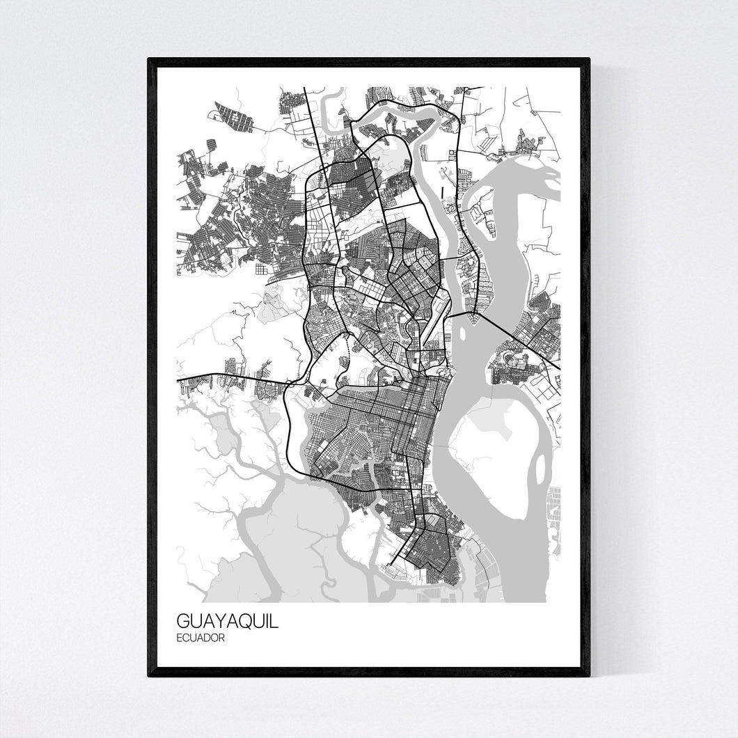 Guayaquil City Map Print