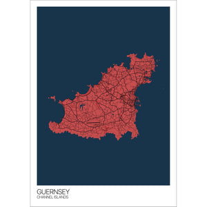 Map of Guernsey, Channel Islands