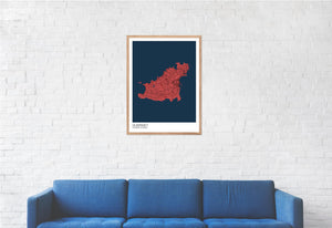 Map of Guernsey, Channel Islands