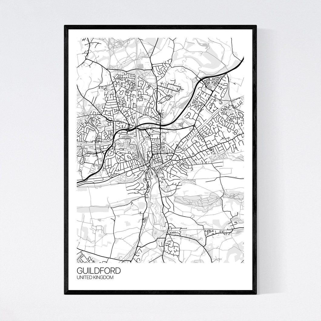 Guildford City Map Print