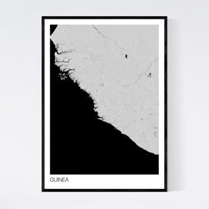 Guinea Country Map Print