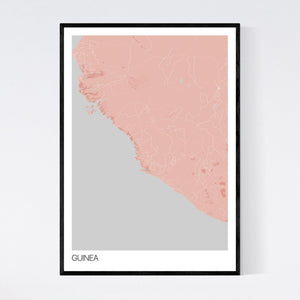 Guinea Country Map Print