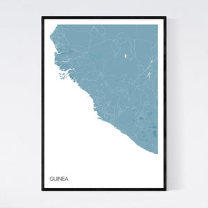 Guinea Country Map Print