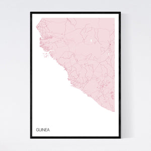 Guinea Country Map Print