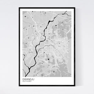 Gwangju City Map Print