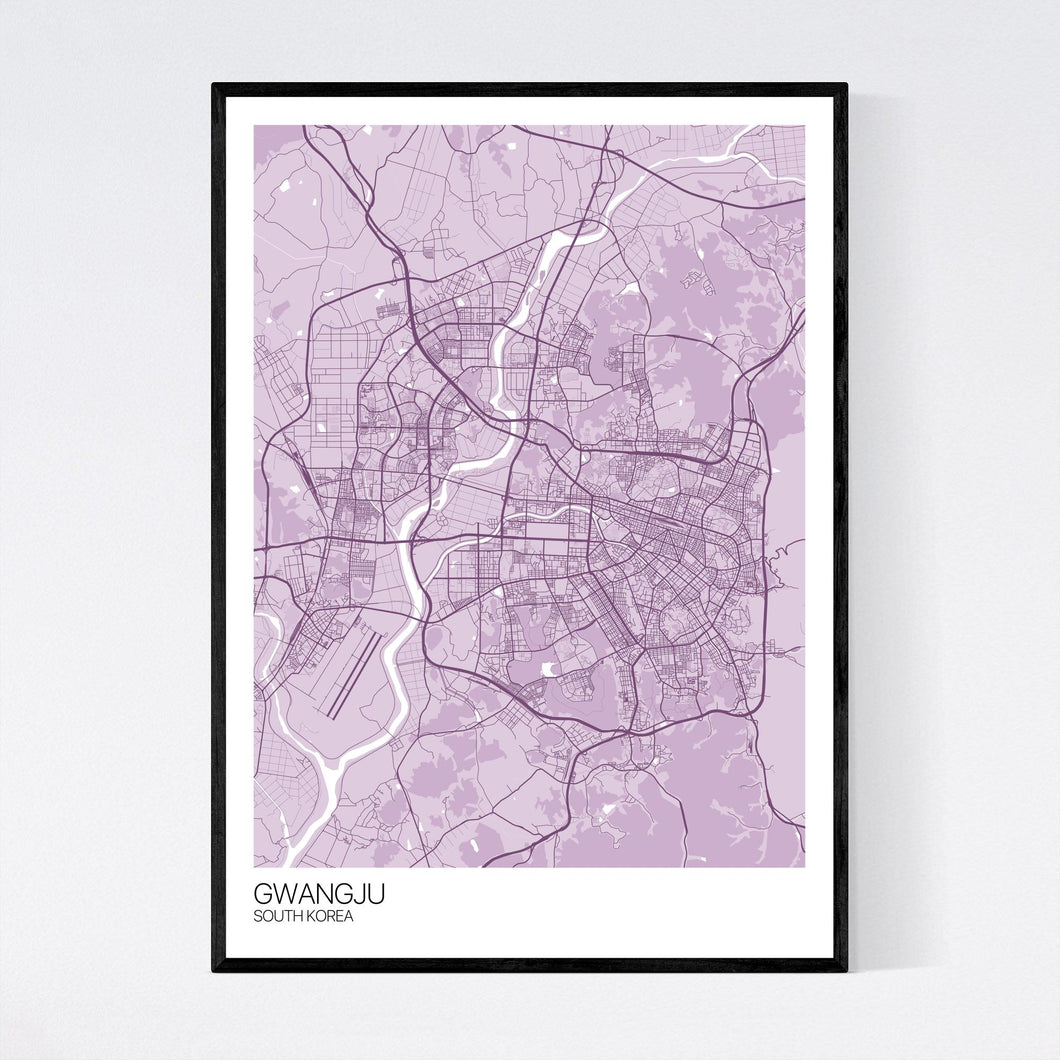 Gwangju City Map Print