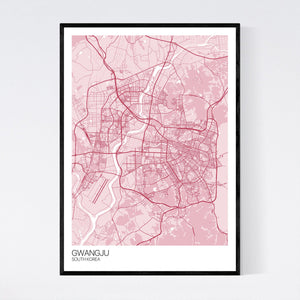 Gwangju City Map Print