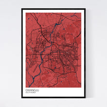 Load image into Gallery viewer, Gwangju City Map Print