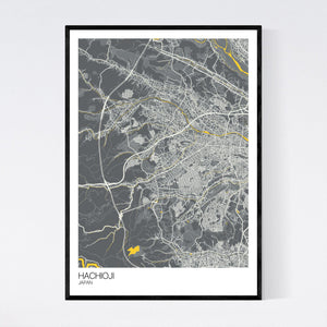 Hachioji City Map Print