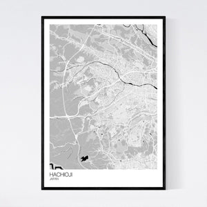 Hachioji City Map Print