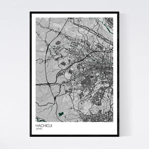 Hachioji City Map Print