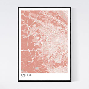 Hachioji City Map Print