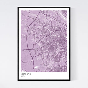 Hachioji City Map Print