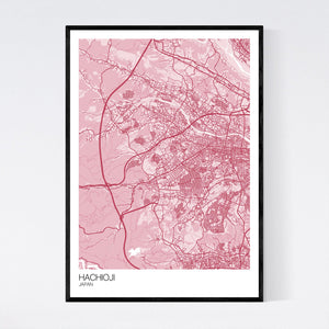Hachioji City Map Print