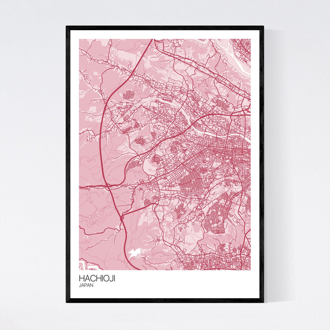 Hachioji City Map Print