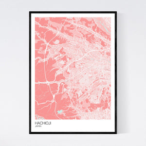 Hachioji City Map Print