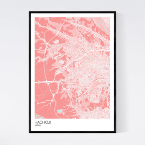 Hachioji City Map Print