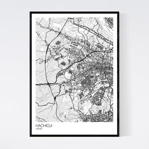 Hachioji City Map Print