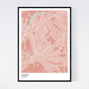 Hagen City Map Print