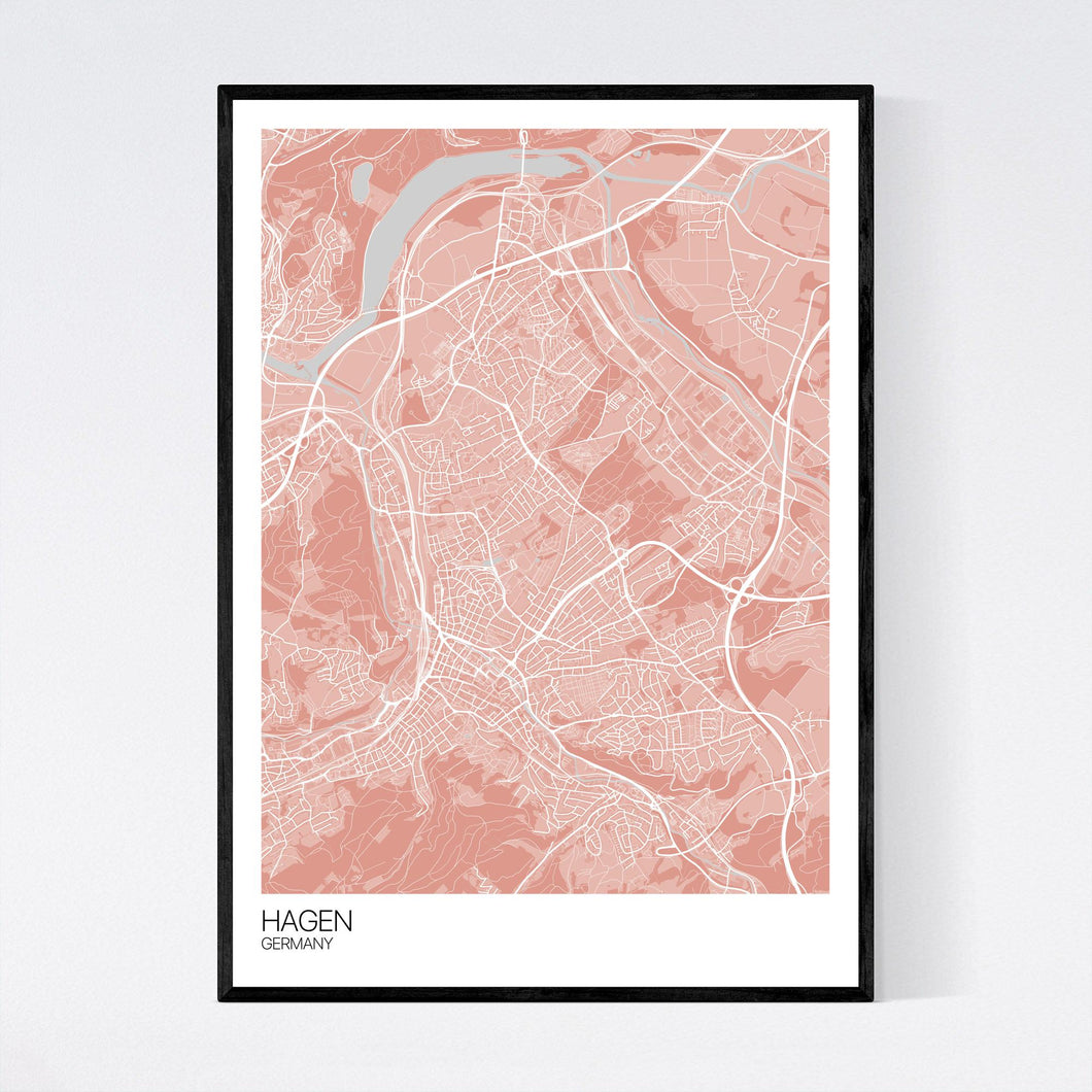 Hagen City Map Print