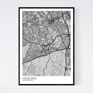 Halesowen City Map Print