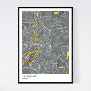 Halle (Saale) City Map Print