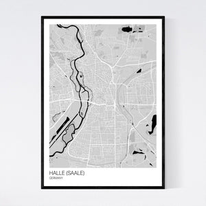 Halle (Saale) City Map Print