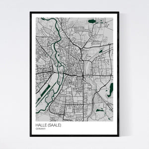 Halle (Saale) City Map Print