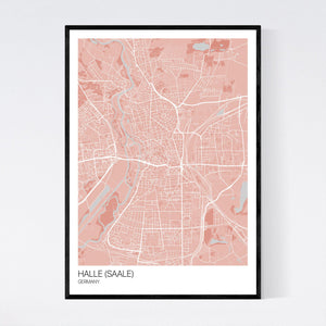 Halle (Saale) City Map Print