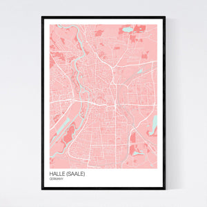 Halle (Saale) City Map Print