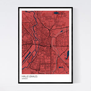 Halle (Saale) City Map Print