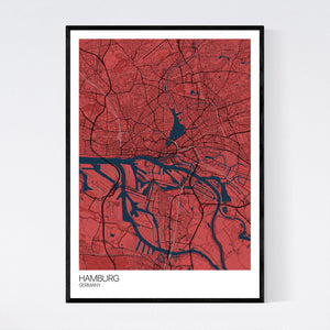 Hamburg City Map Print