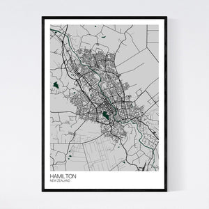 Hamilton City Map Print