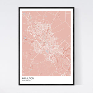 Hamilton City Map Print